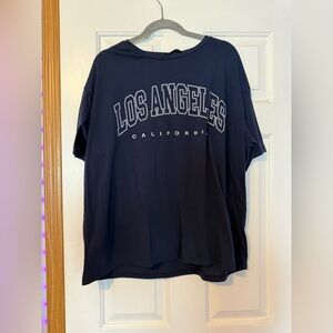 SHEIN Curve Navy Graphic Tee